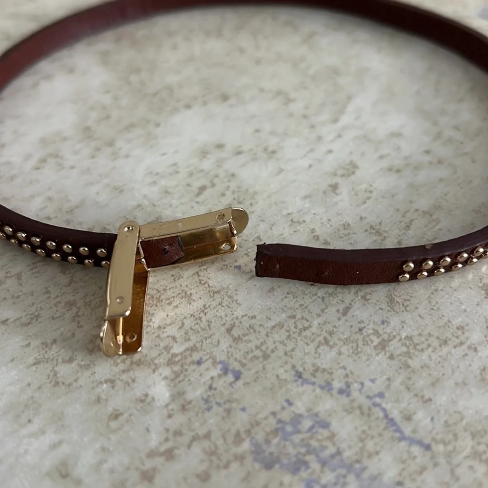 Leather Studed Choker or Double wrap Bracelet